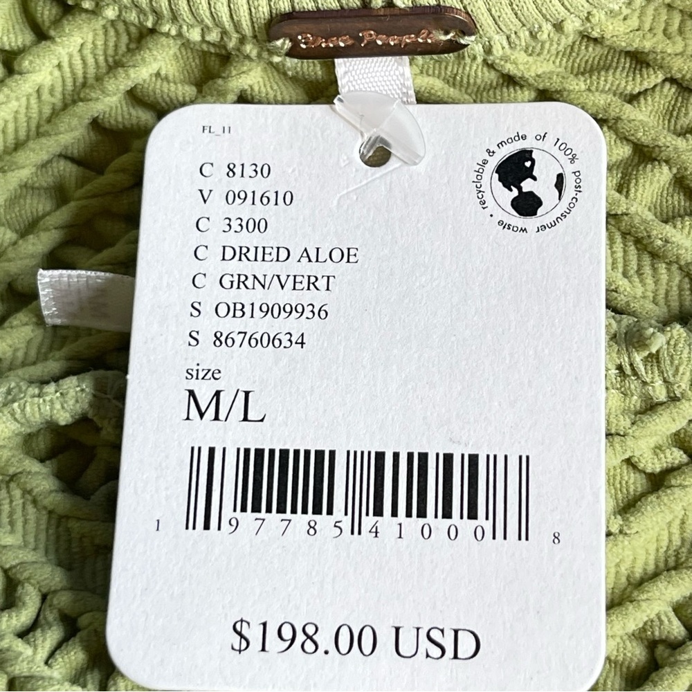Free People Gabby Seamless Sweater Midi Dress NWT Green size M/L - Picture 4 of 12